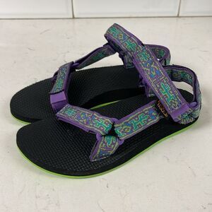 Teva Womens Original Universal Sandal Old Lizard Purple & Green Size 5